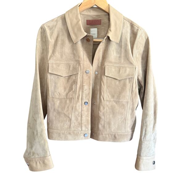 YARGICI Premium Essentials | Tan Suede Denim-style Light Leather Jacket  | Small - Picture 2 of 9